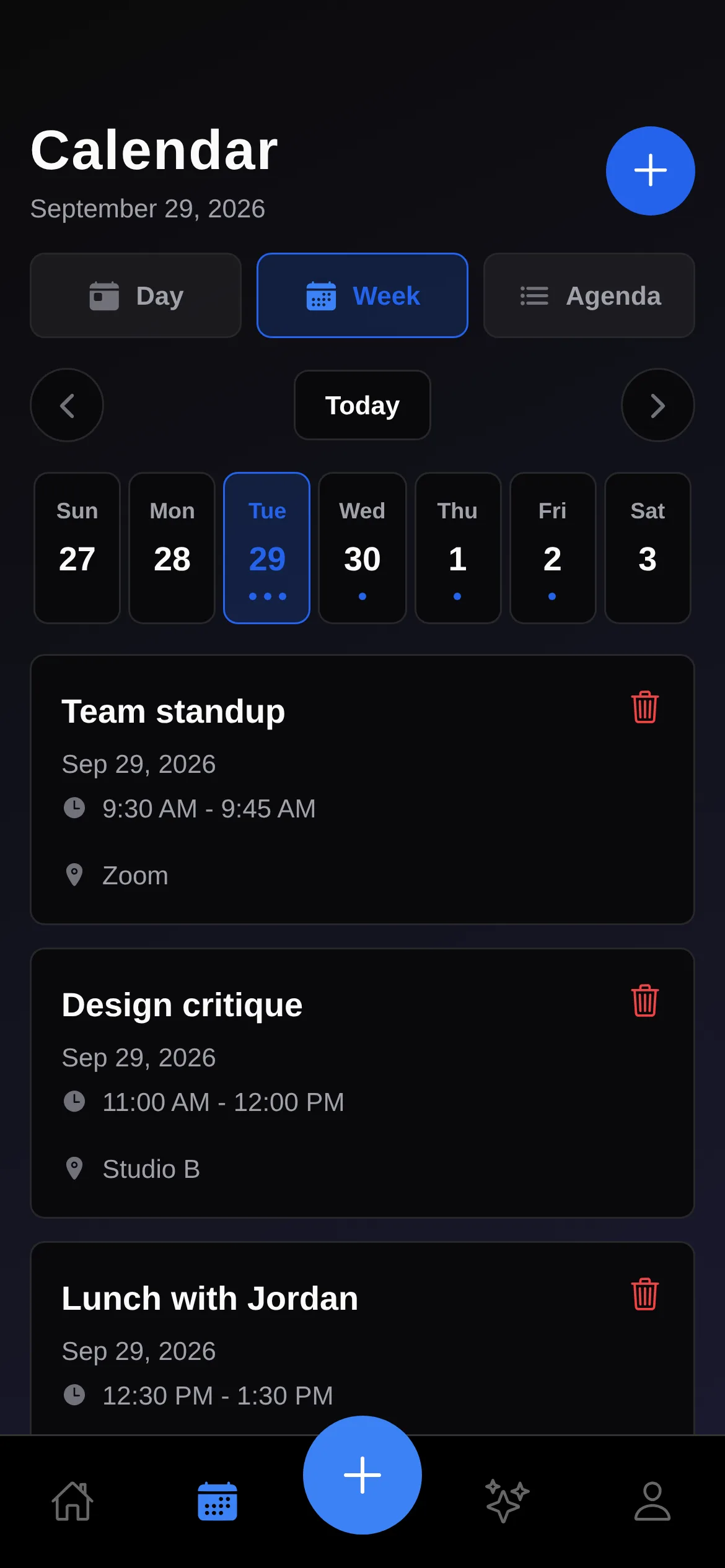 Calendar, week