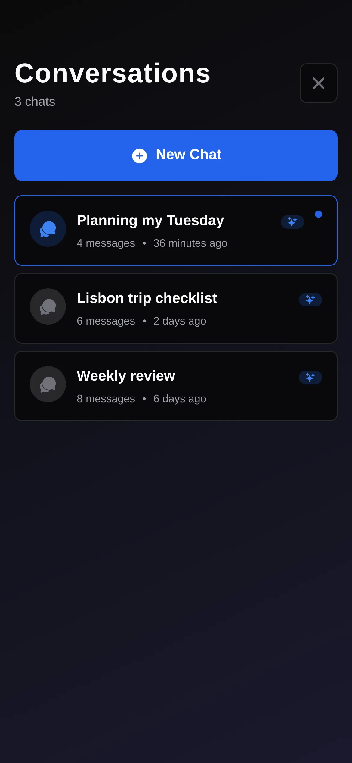 Conversation history