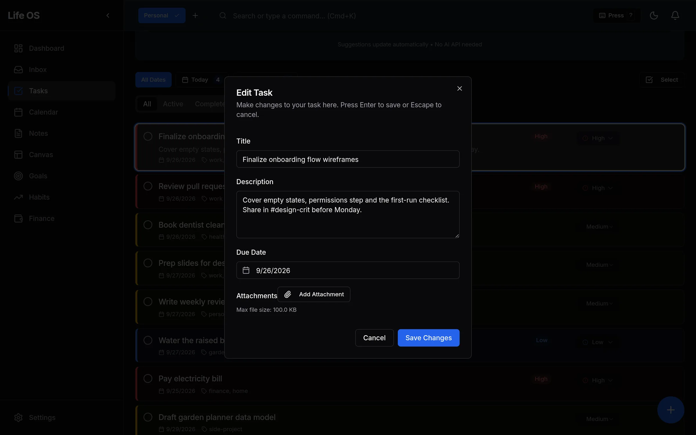 Task editor