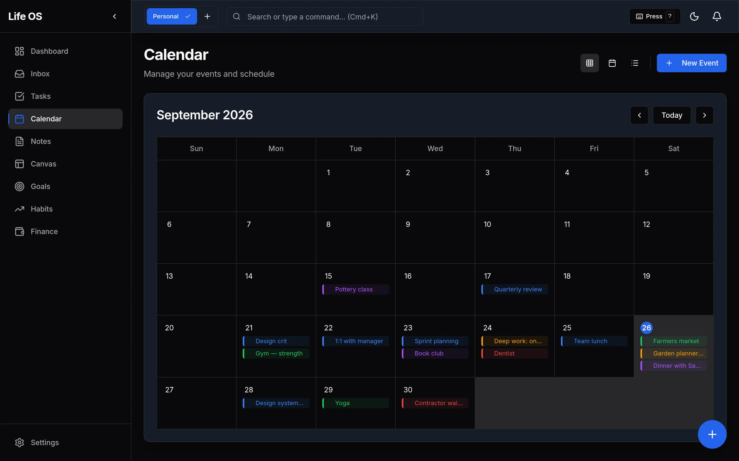 Calendar, month