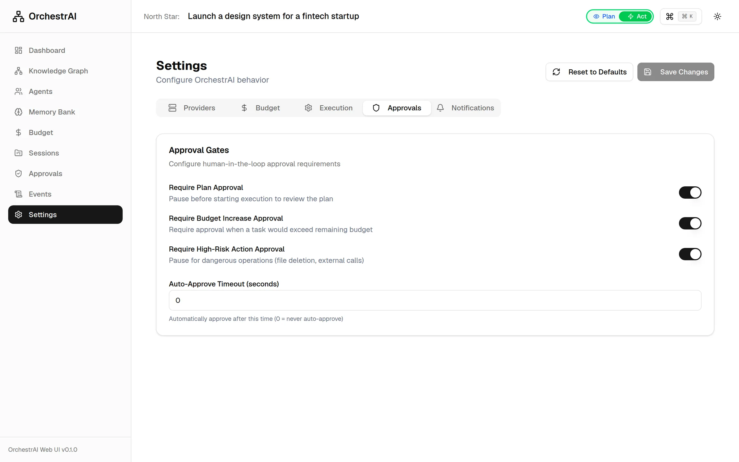 Approval settings
